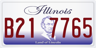 IL license plate B217765