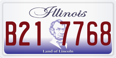 IL license plate B217768