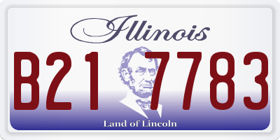 IL license plate B217783