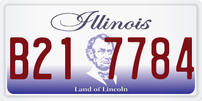IL license plate B217784