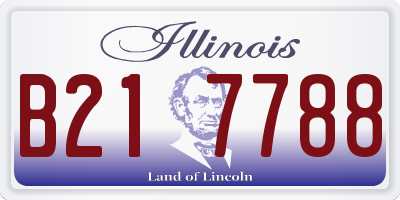 IL license plate B217788