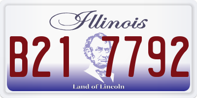 IL license plate B217792