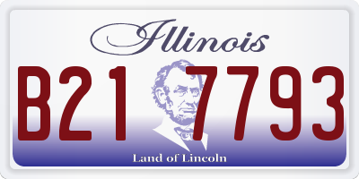 IL license plate B217793