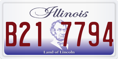 IL license plate B217794