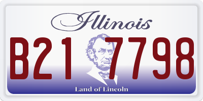 IL license plate B217798