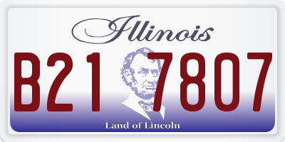 IL license plate B217807