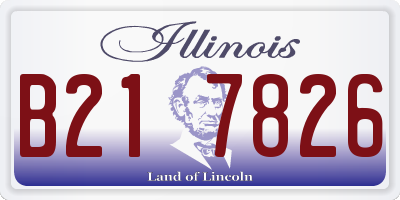 IL license plate B217826