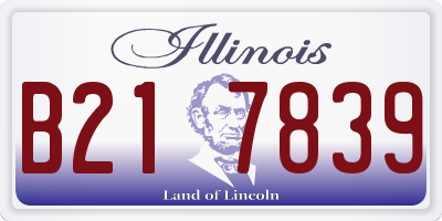 IL license plate B217839
