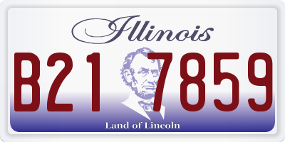 IL license plate B217859