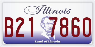 IL license plate B217860