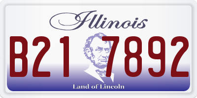 IL license plate B217892