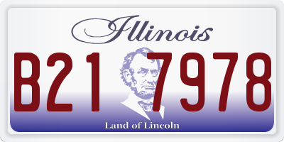IL license plate B217978