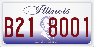 IL license plate B218001