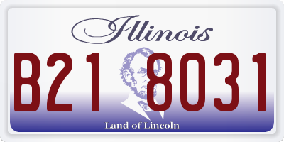 IL license plate B218031