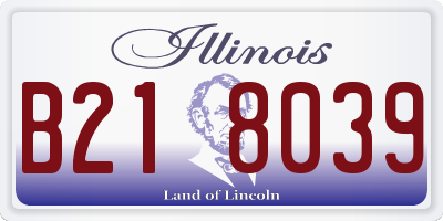 IL license plate B218039