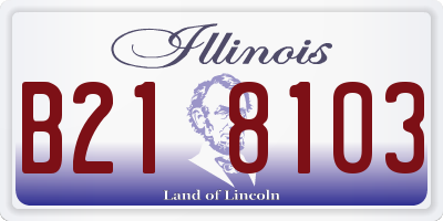 IL license plate B218103