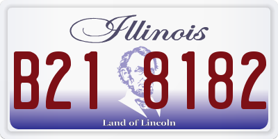 IL license plate B218182