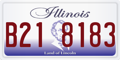 IL license plate B218183