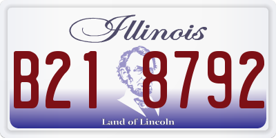 IL license plate B218792