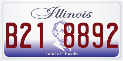 IL license plate B218892