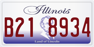 IL license plate B218934