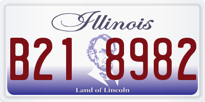 IL license plate B218982