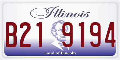 IL license plate B219194