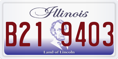 IL license plate B219403