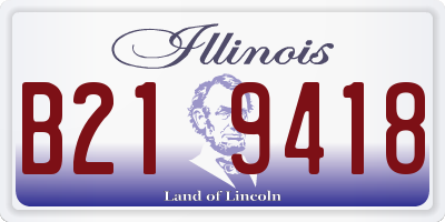 IL license plate B219418