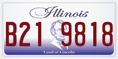 IL license plate B219818
