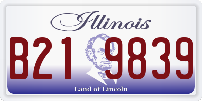 IL license plate B219839