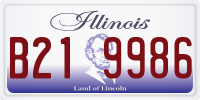 IL license plate B219986