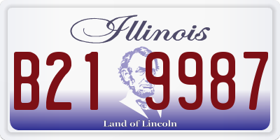 IL license plate B219987