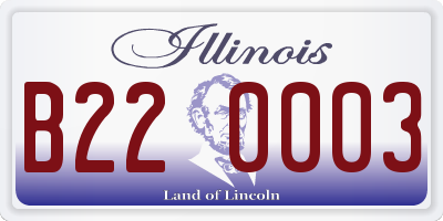 IL license plate B220003