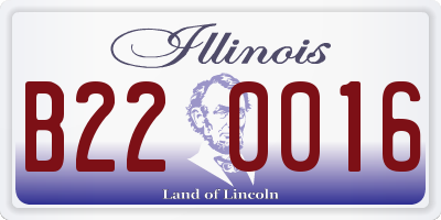 IL license plate B220016