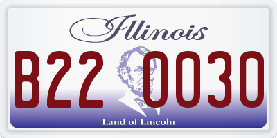 IL license plate B220030