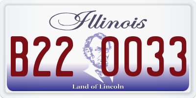IL license plate B220033