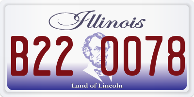 IL license plate B220078