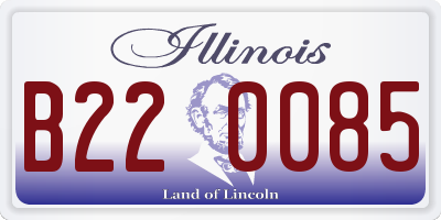 IL license plate B220085