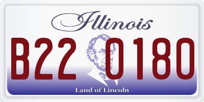 IL license plate B220180