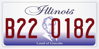 IL license plate B220182