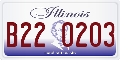 IL license plate B220203