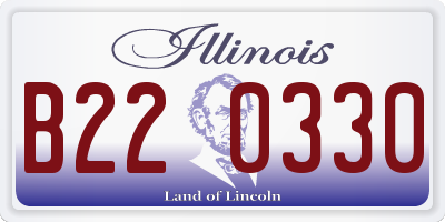 IL license plate B220330