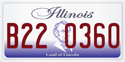 IL license plate B220360