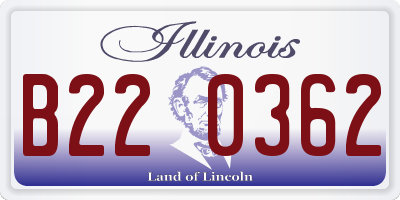 IL license plate B220362