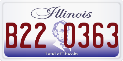 IL license plate B220363