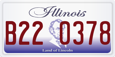IL license plate B220378