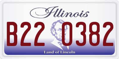 IL license plate B220382