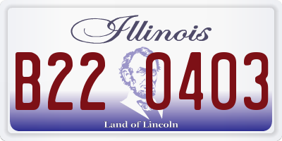 IL license plate B220403