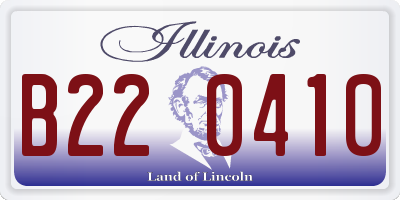 IL license plate B220410